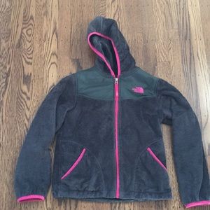 North Face girls zip-up hooded sweatshirt. Size 10